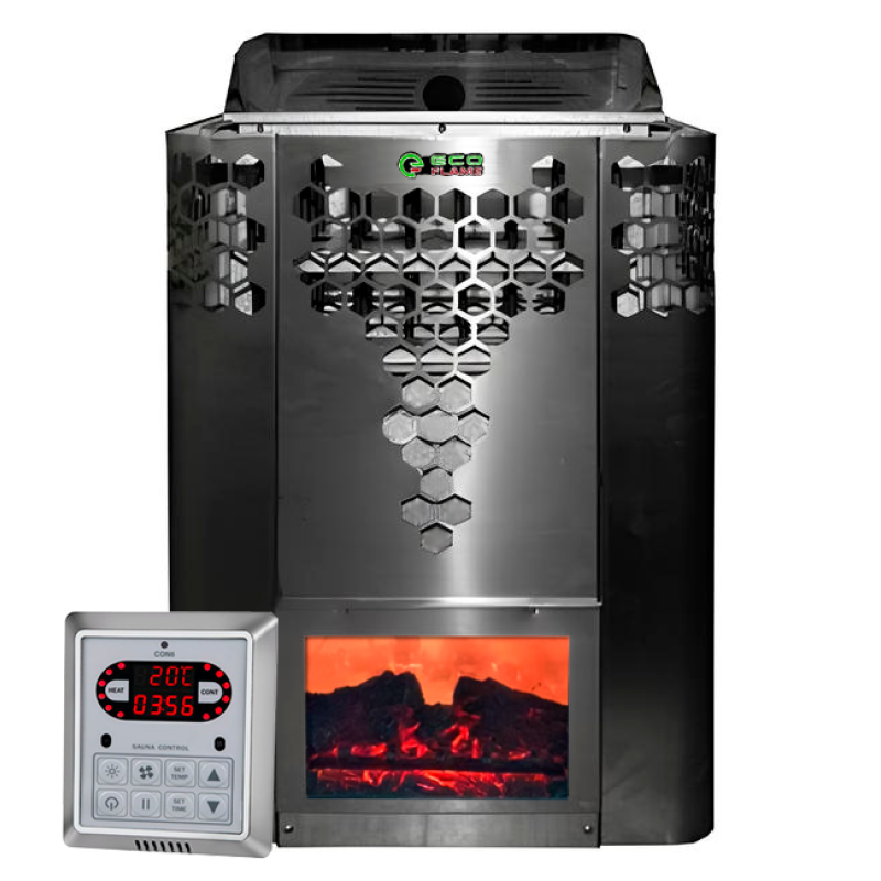 Електрокам'янка для лазні та сауни Ecoflame HYB90 9 кВт + пульт CON6