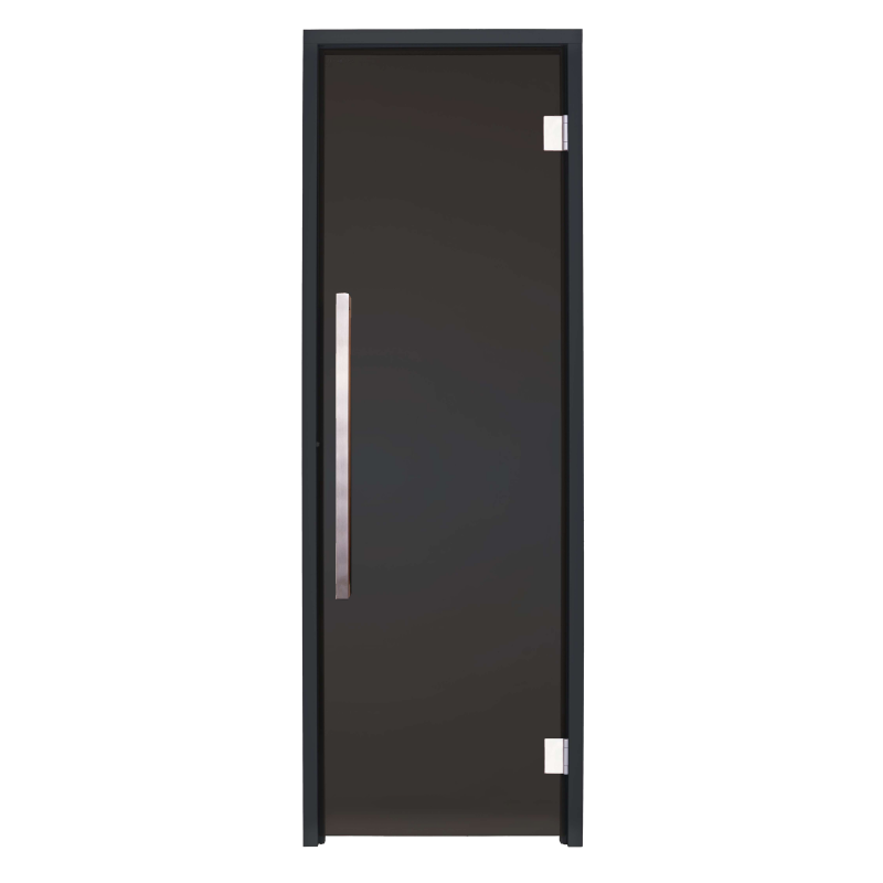 Скляні двері для хамама GREUS Black Edition 70/200 Dark grey