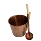 Набір GREUS сталь (шайка + черпак) бронза для лазні та сауни